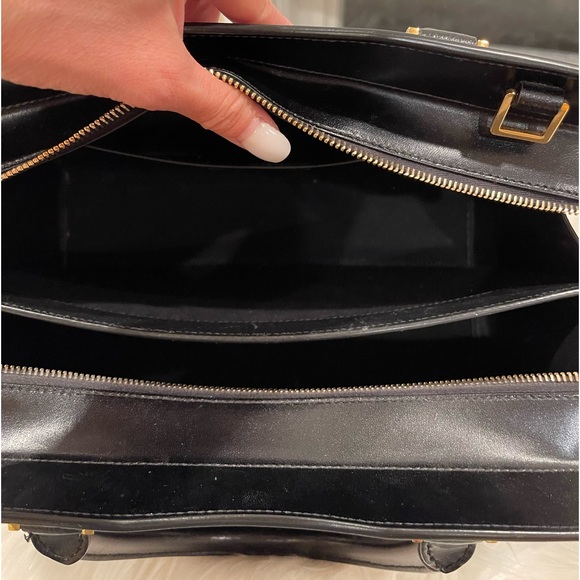 Saint Laurent YSL Small Uptown Cabas Top Handle Bag Black Clutch - Picture 6 of 15